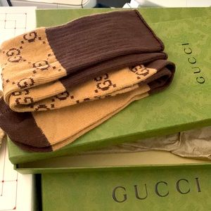 Gucci socks size 13    brown and tan